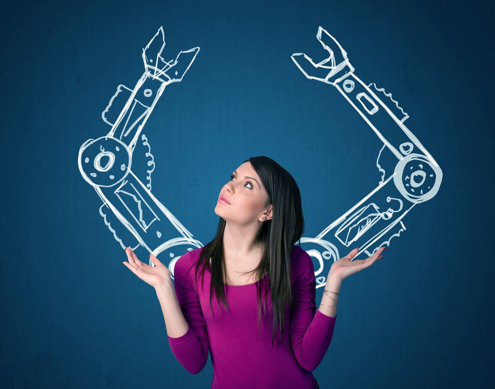 Pretty young woman with robotic arms concept-1
