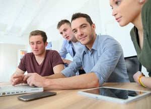 Group of young people in business training